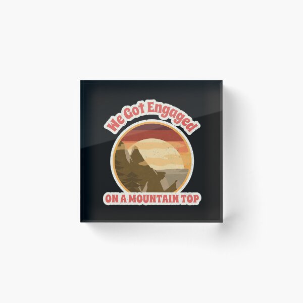 Item preview, We Got Engaged On A Mountain Top, Engagement Couple Gift, Vintage Sunset, Engagement Photo Shirts, Fiancé Fiancée Hike designed and sold by sableandshadow.