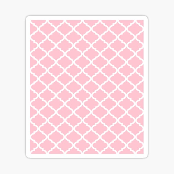 Light Pink and White Quatrefoil Pattern Sticker