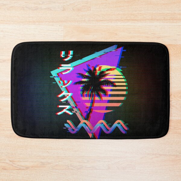 Item preview, Relax (Japanese) Palm Sunset in Retro 80s 90s Glitch Vaporwave Aesthetic  designed and sold by CoitoCG.