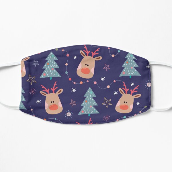 reindeer Christmas Pattern Flat Mask