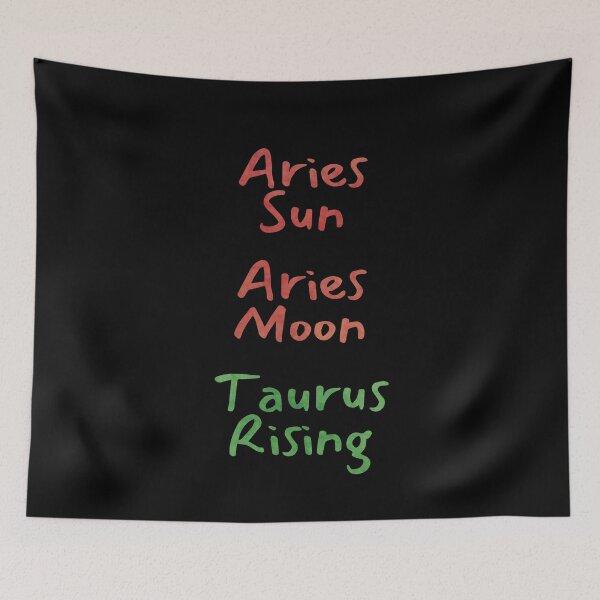 Item preview, Aries Sun Aries Moon Taurus Rising Text designed and sold by leomooncreates.