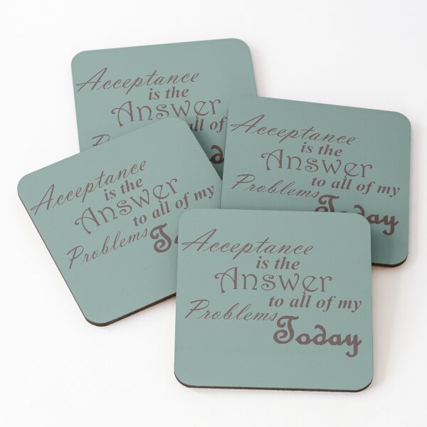 Item preview, Acceptance is the Answer To All of My Problems Today in Bold Slogan with Heart from Alcoholics Anonymous Big Book Sobriety Gift  designed and sold by Zen  Goat.