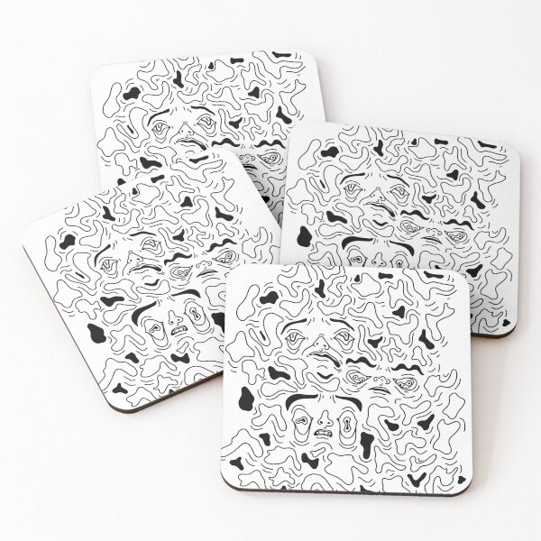 Item preview, Black and White Warped Faces designed and sold by elemenope RAY.