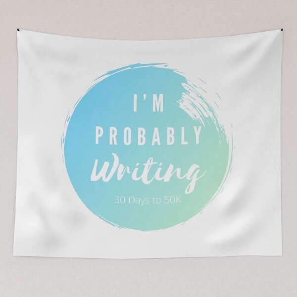 Item preview, I’m Probably Writing (Blue) designed and sold by MandyRosko.