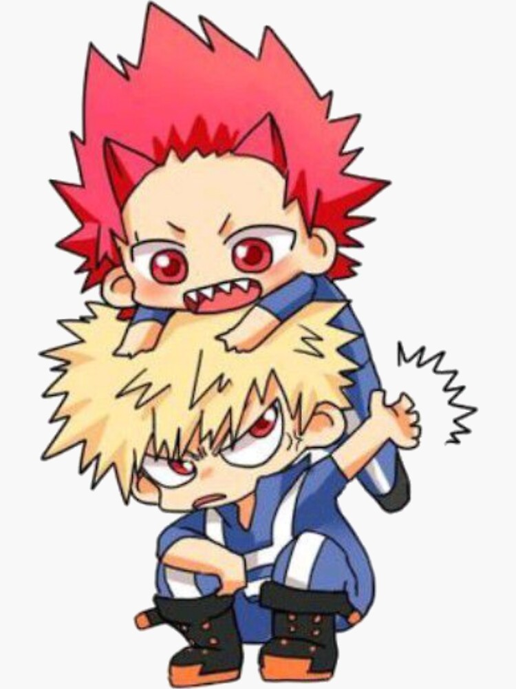 Cute Bakugou And Kirishima Chibi Mha Sticker For Sale By Eidlike Redbubble