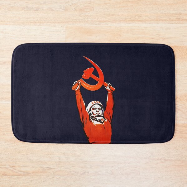 Item preview, Long Live The Soviet People - Space Soviet Style Poster with Yuri Gagarin, Hammer and Sickle. On transparent background designed and sold by ArtFay.