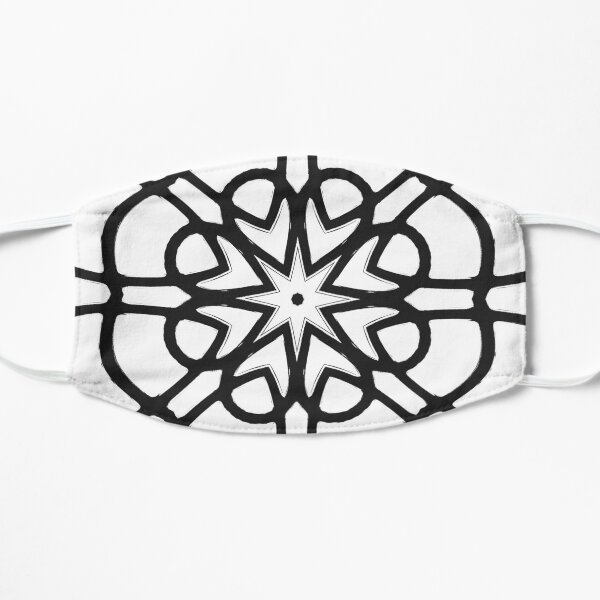 Monochrome One - Black and White Mandala Art Flat Mask