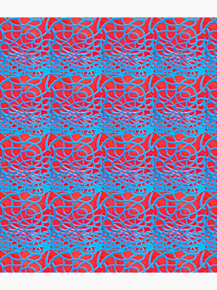 Red and Turquoise Maze - Abstract Art Photography by OneDayArt