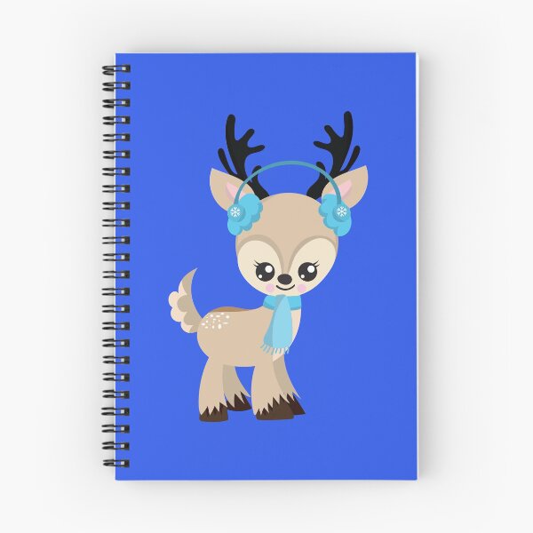 Aperçu de l'œuvre Renne d'hiver mignon en bleu créée et vendue par PacifierCity.