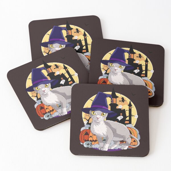 Item preview, Devon Rex Cat Halloween Pumpkin Witch designed and sold by Nosek1ng.