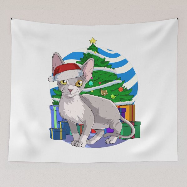 Artikelvorschau, Devon Rex Cat Santa Weihnachtsbaumgeschenk entworfen und verkauft von Nosek1ng.