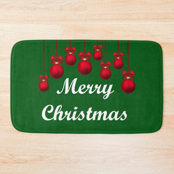 Item preview, Merry Christmas With Hanging Red Ornaments designed and sold by ThingsByJoy.