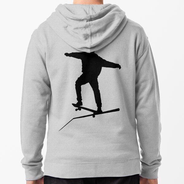 Skateboard Frontside Nosegrind Zipped Hoodie