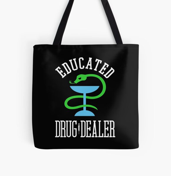 Distribuidor de drogas educado Enfermera divertida, médico, farmacéutico Diseño Bolsa estampada de tela