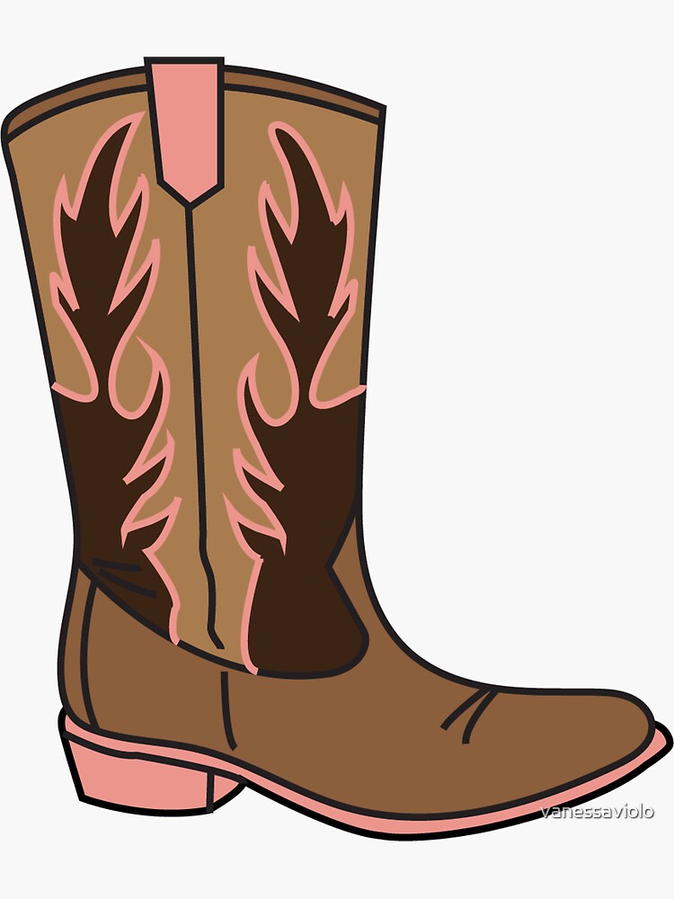 Pink Cowboy Boot Sticker For Sale By Vanessaviolo Redbubble 8868