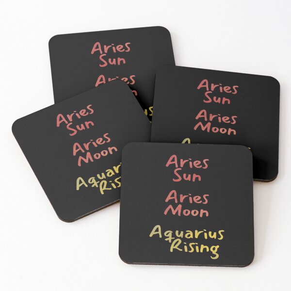 Item preview, Aries Sun Aries Moon Aquarius Rising Text designed and sold by leomooncreates.