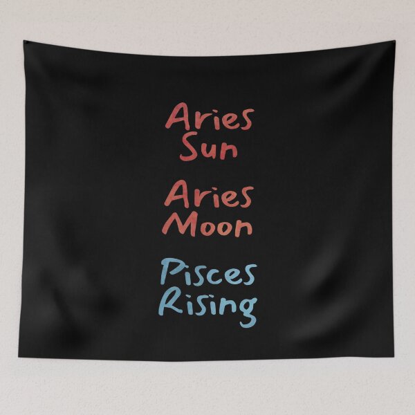 Item preview, Aries Sun Aries Moon Pisces Rising Text designed and sold by leomooncreates.
