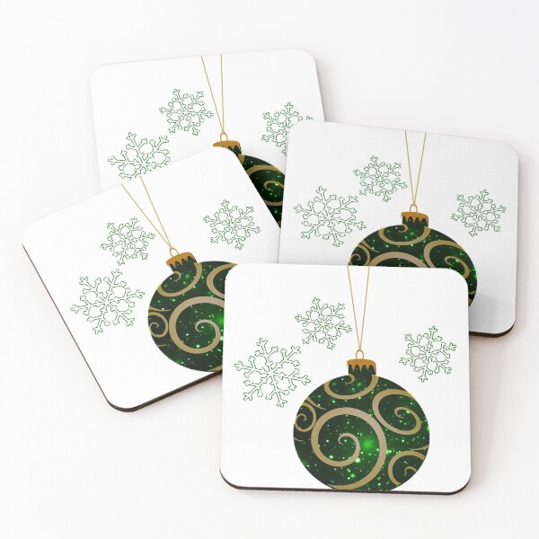 Item preview, Elegant Green Sparkle and Gold Christmas Ornament with Snowflakes designed and sold by ittybittyowl.