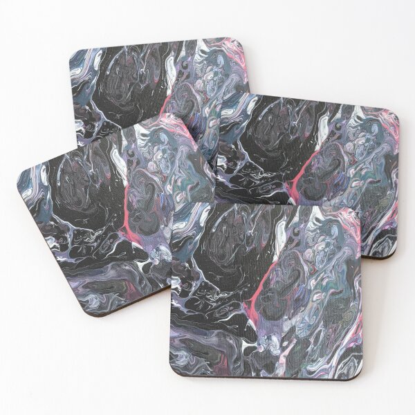 Item preview, Twisty Black, Purple, Blue, Abstract Acrylic Pour Art designed and sold by snowpinecone.
