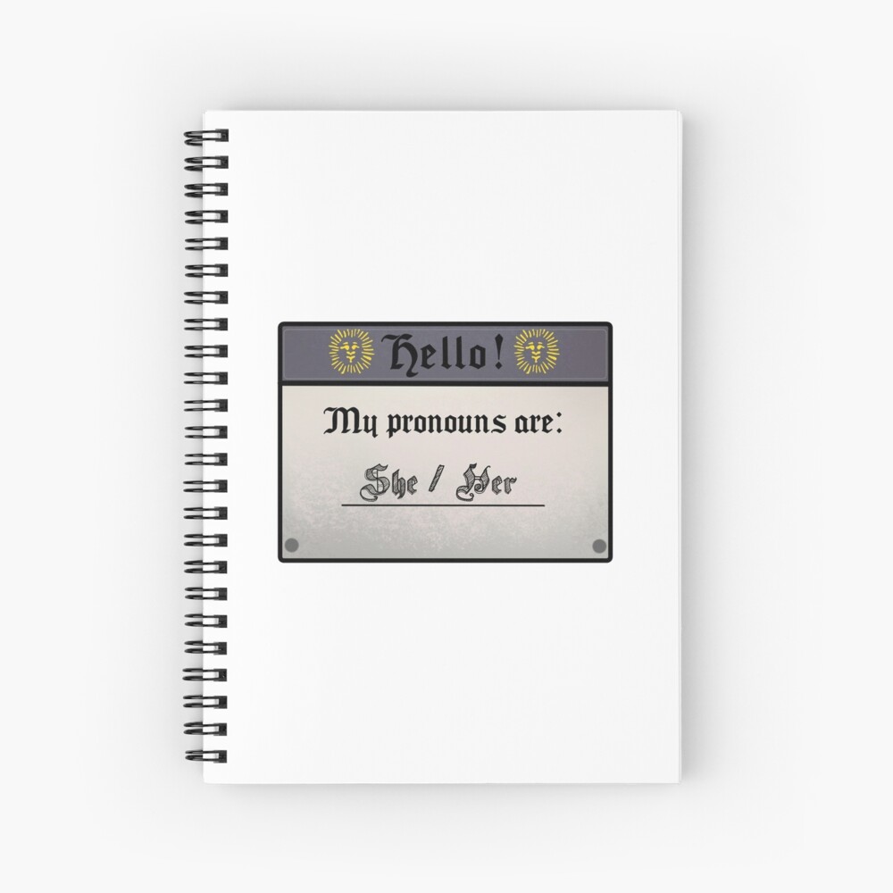 Hello My Pronouns Are She Her My Pronouns Sticker Sheher Pronouns Spiral Notebook For