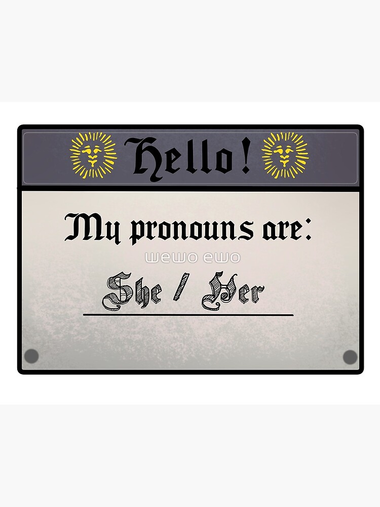 Hello My Pronouns Are She Her My Pronouns Sticker Sheher Pronouns Canvas Print By 7847