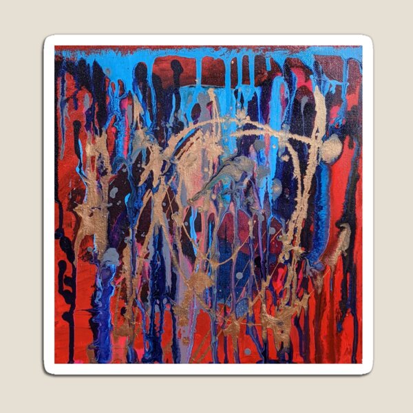 Artikelvorschau, #ANXIEY - Abstrakte Acrylkunst in Rot, Kupfer und Blau entworfen und verkauft von snowpinecone.