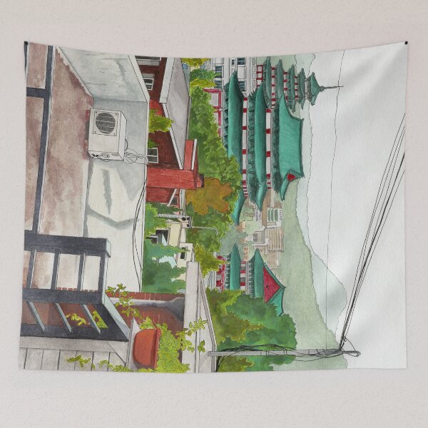 Item preview, View Over Seoul Against the Mountains designed and sold by NatashaBirdi.