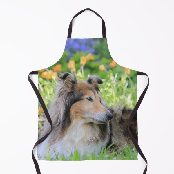 Item preview, Rough Collie With Yellow And Blue Flowers designed and sold by KarenWoodArt.