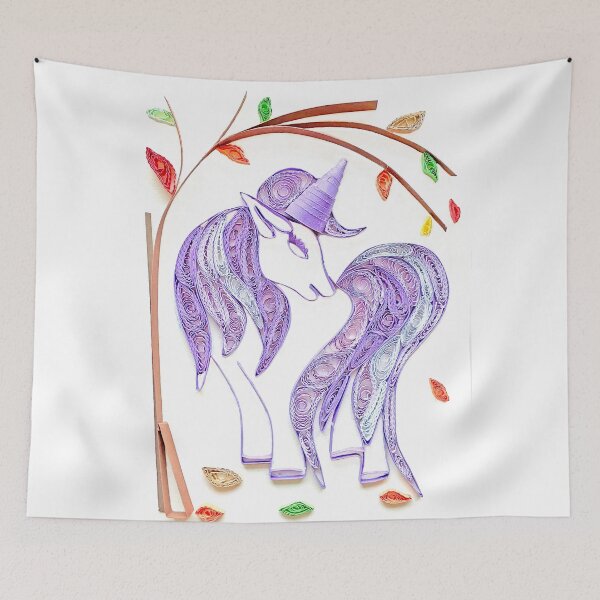 Item preview, Unicorn artwork quilled paper (2) Purple Unicorn (THIS IS A PRINT) designed and sold by folkyouall.