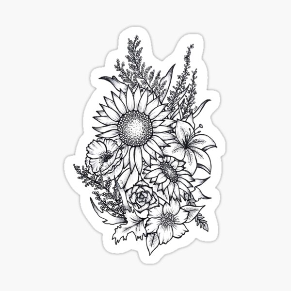 Sunflower Bouquet Sticker