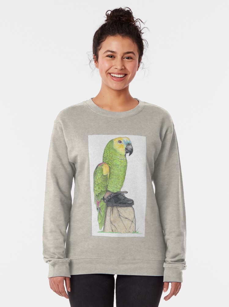 Alternate view of Parrot in combat boots Pullover Sweatshirt