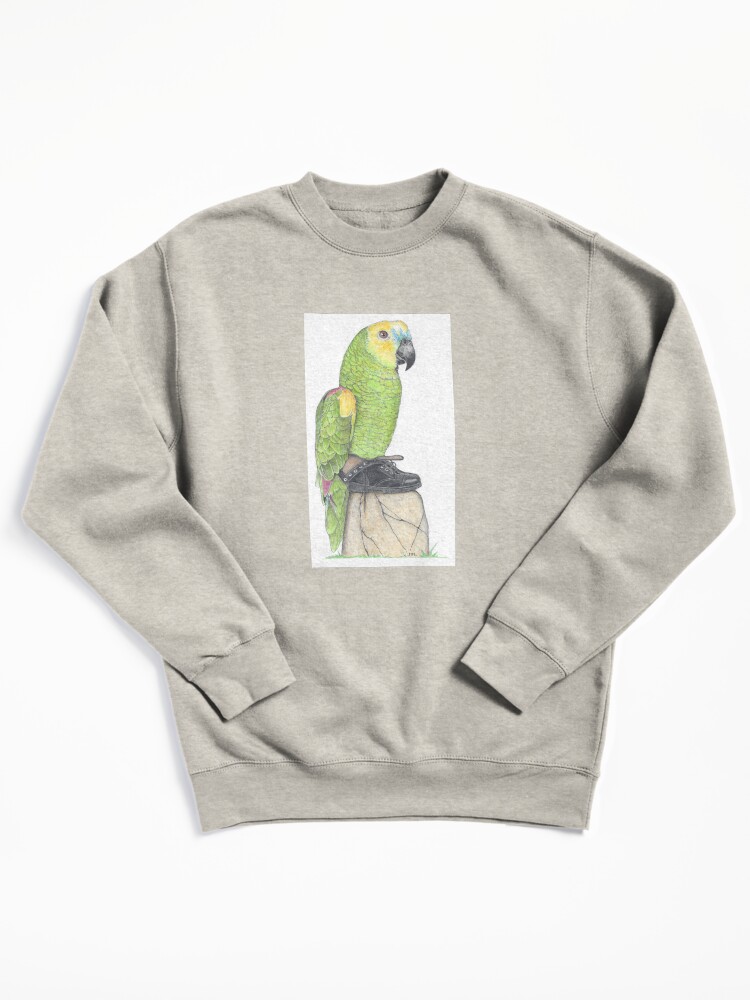 Thumbnail 2 of 7, Pullover Sweatshirt, Parrot in combat boots designed and sold by JimsBirds.