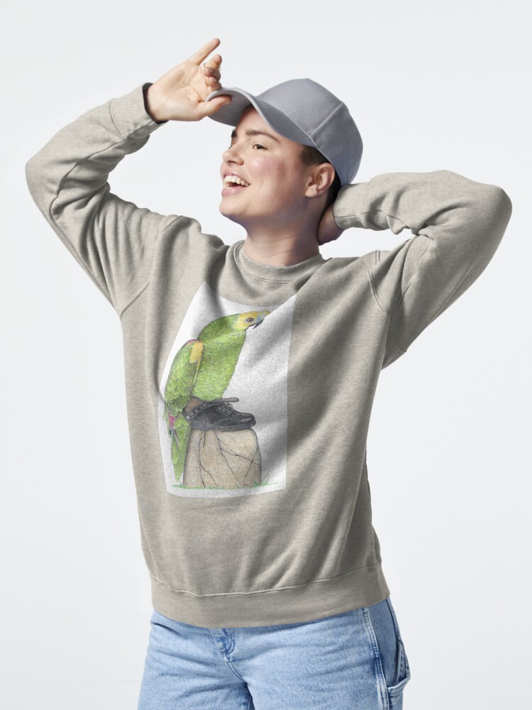 Thumbnail 5 of 7, Pullover Sweatshirt, Parrot in combat boots designed and sold by JimsBirds.