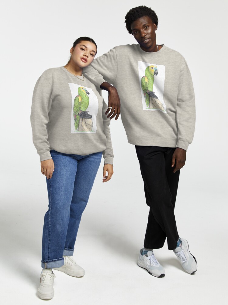 Thumbnail 1 of 7, Pullover Sweatshirt, Parrot in combat boots designed and sold by JimsBirds.