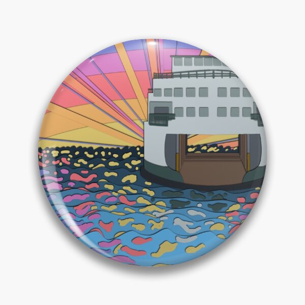 Item preview, Ferry Sunset Papercut designed and sold by SailAwaySticker.