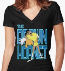 The Brown Hornet Women's Fitted V-Neck T-Shirt
