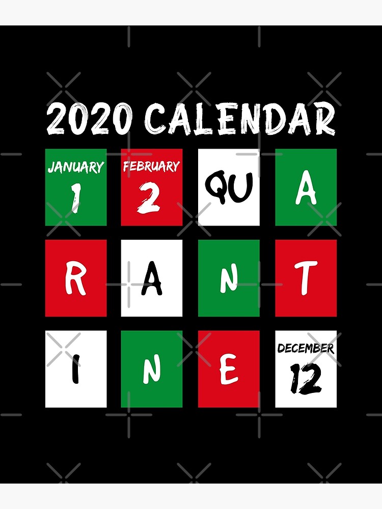 "Funny 2020 Quarantine Calendar meme January, February, Quarantine