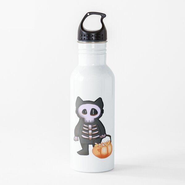Skeleton Costume With Candy Corn Water Bottle