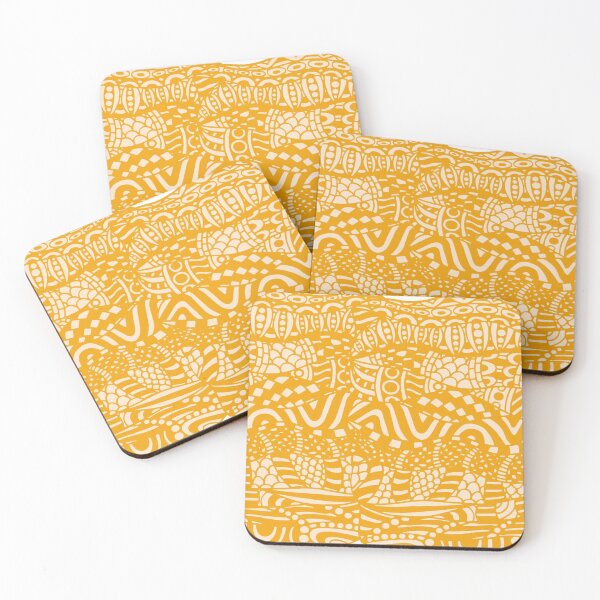 Item preview, African orange bright tribal pattern snakes designed and sold by DandelionSeeds.