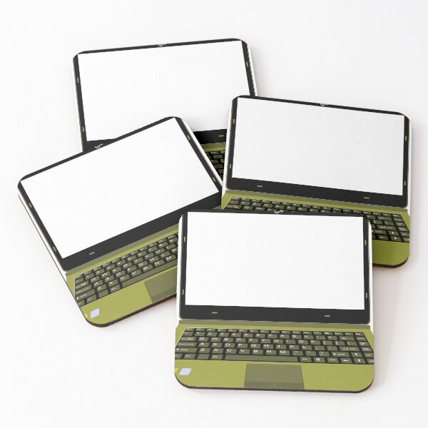 Item preview, realistic laptop vector illustration in yellow and green color designed and sold by asep sarifudin.