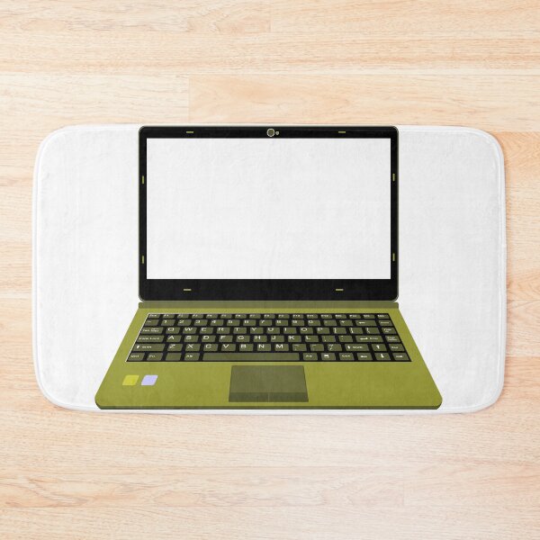 Item preview, realistic laptop vector illustration in yellow and green color designed and sold by asep sarifudin.