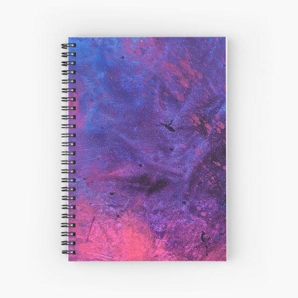 Textured Blended Pink, Purple Blue Abstract Art Background Spiral Notebook