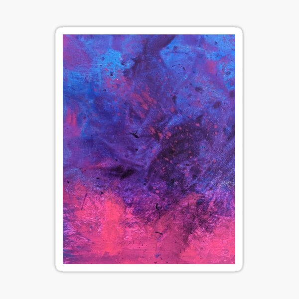 Textured Blended Pink, Purple Blue Abstract Art Background Sticker