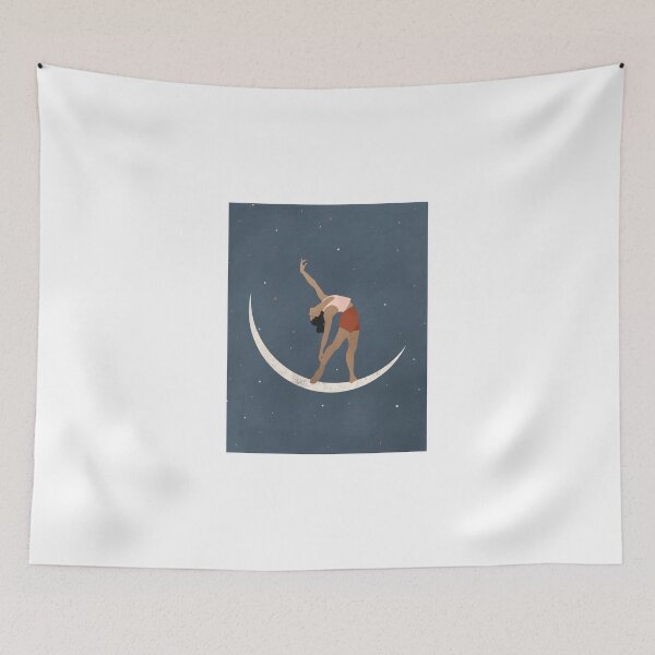 Item preview, Dancing on the Moon in a Starry Night Sky - Centering and Finding Yourself in Nature - Reconnecting Yourself - Art Illustration designed and sold by seaniekai.