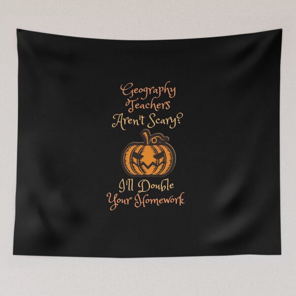 Item preview, Geography teacher halloween homework designed and sold by SnowballStep.