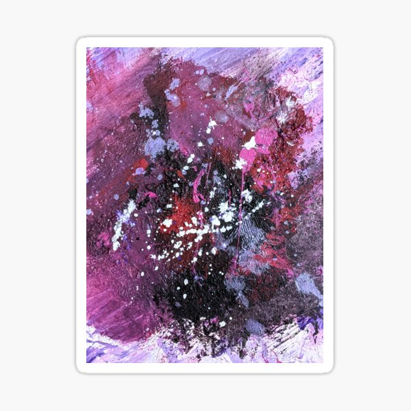 Joyful Abstract Purple Textured Acrylic Art Background Sticker