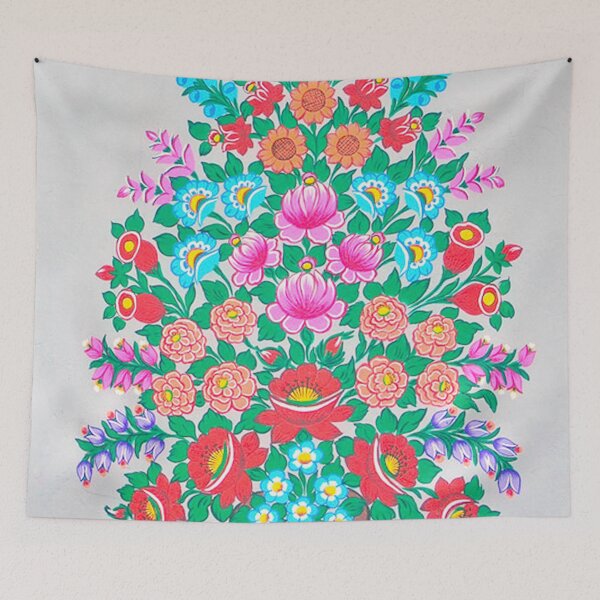 Item preview, Zalipie Poland folk mural painting artwork (3) designed and sold by folkyouall.