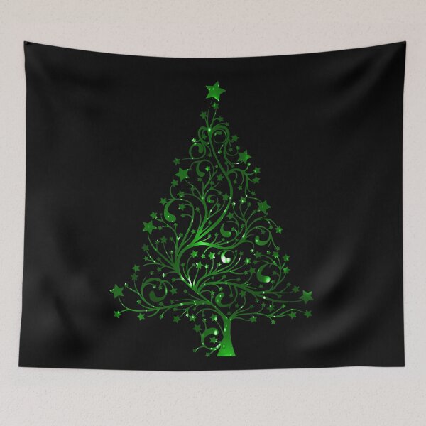 Item preview, Sparkly Starry Green Christmas Tree - Holiday designed and sold by ittybittyowl.