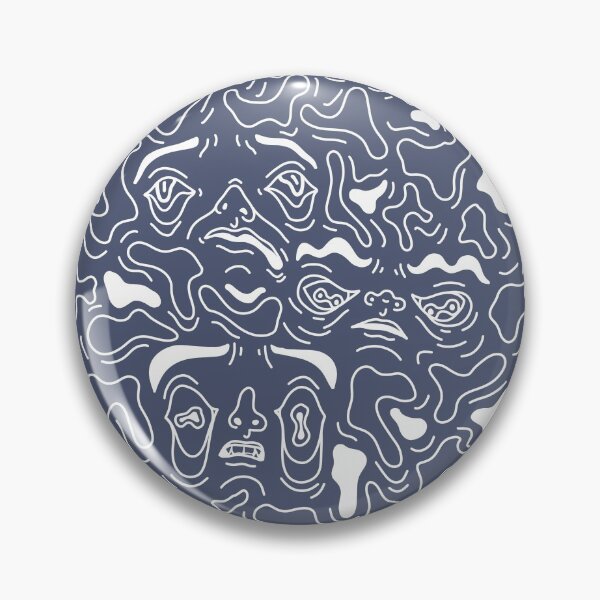 Item preview, Blue and White Warped Faces designed and sold by elemenope RAY.