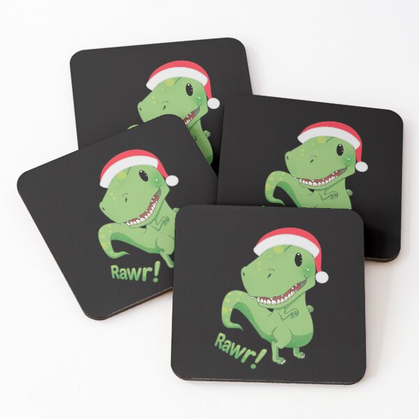 Item preview, Rawr! thats merry christmas in dinosaur. T-rex with a chistmas hat. designed and sold by Joel Roque.